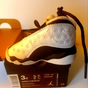 Baby boy Air Jordan's 13 retro BT, size 3c, white and black